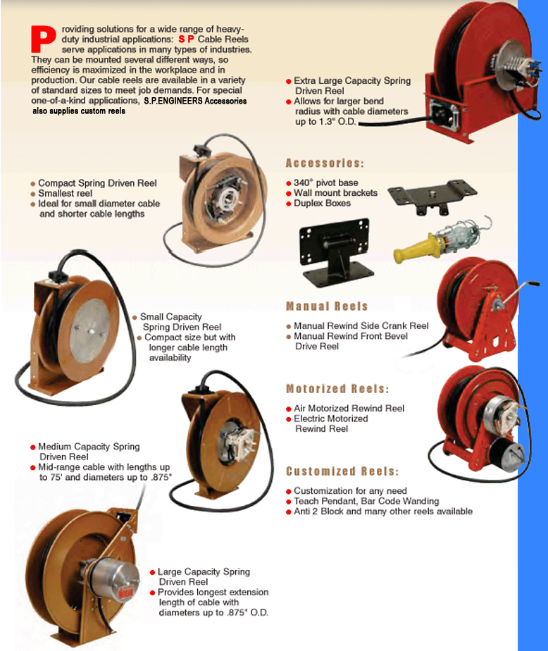 Electric Cord Reels, Cord Reels, Manual Reels, Motorized Reels